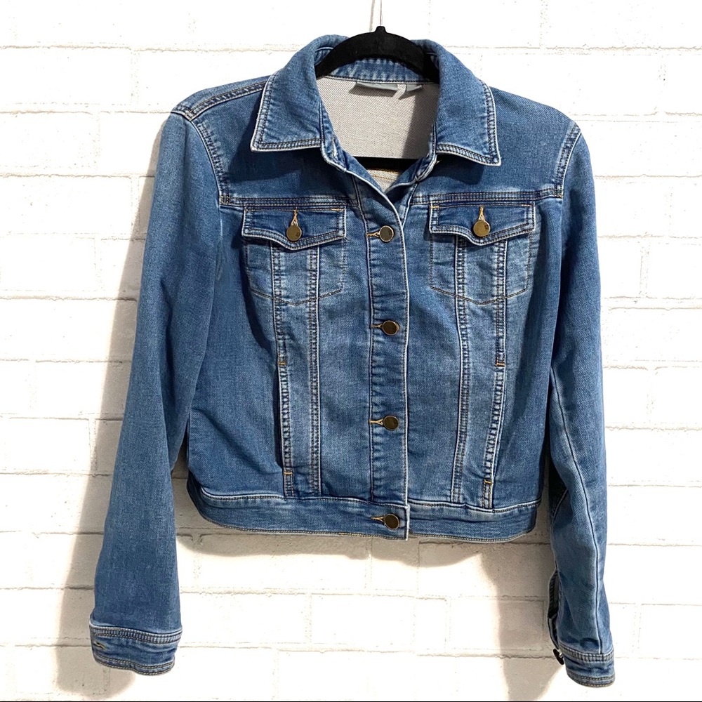 New York & Company cropped denim jacket